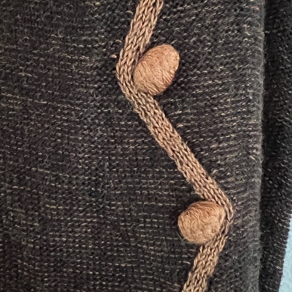 Nic + Zoe Sweater Open Ruffle Front Vest in Black Brown Melange Size Small - Picture 4 of 6